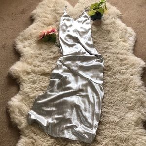 NWOT H&M silver slip dress